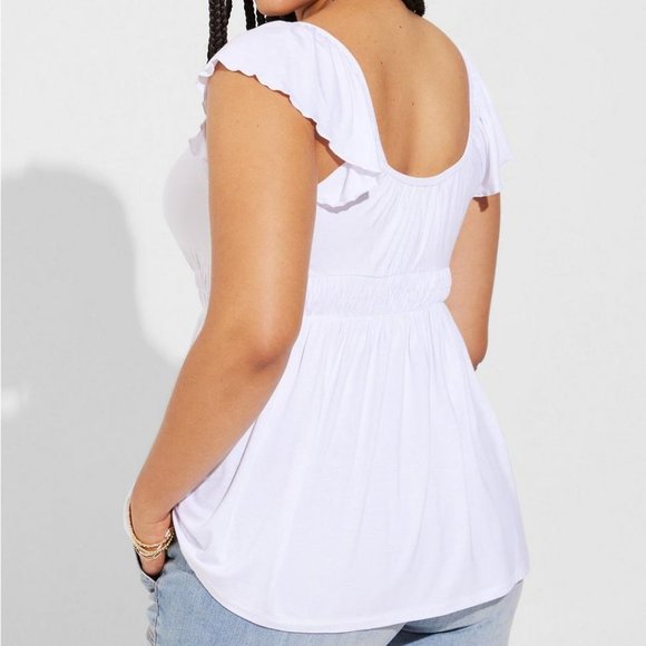 ❤️NWT VINTAGE TORRID BABYDOLL TANK SUPER SOFT CINCHED WAIST SLEEVELESS CAMI - Picture 2 of 15